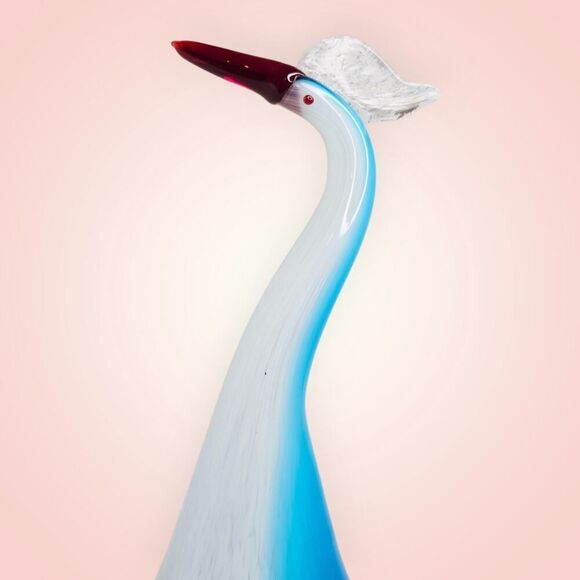 Vtg Mid Century Italian Murano Art Glass Hand Blown Bird Heron Sculpture - Picture 8 of 14